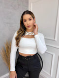 CROPPED GRINGA - PRETO - BRANCO - 10% DE DESCONTO NO PIX