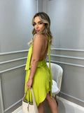 VESTIDO CASCATA - VERDE CANA - 10% DE DESCONTO NO PIX